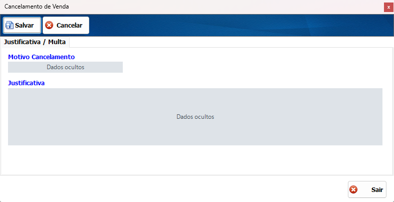 Cancelar vendas e conferir as reversões 1 Cancelar vendas e conferir as reversões — tela do Si14 com dados ocultados